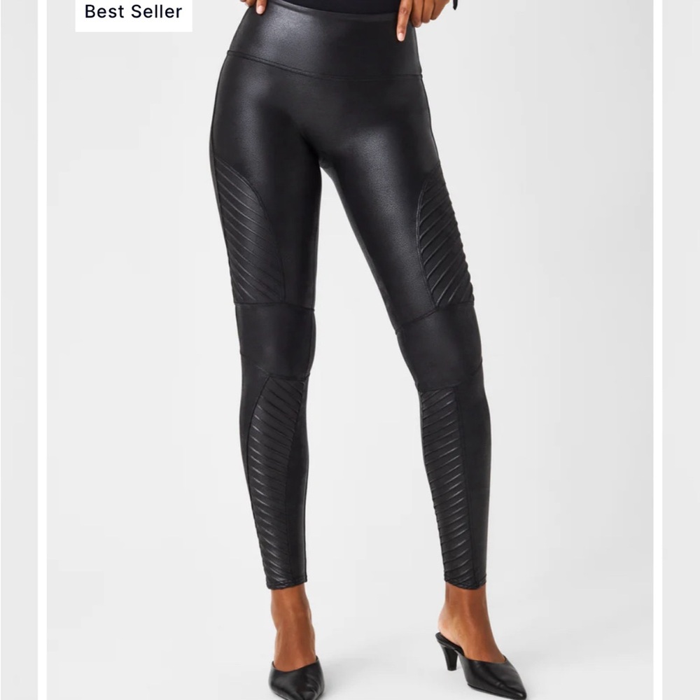 Spanx Faux Leather Moto Leggings